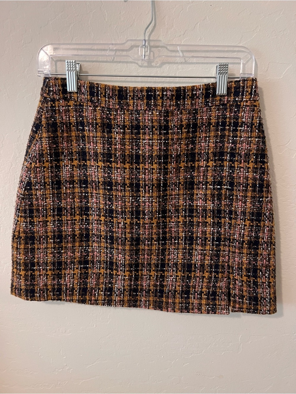 Greylin Tweed Mini Skirt in Black, Brown & Pink